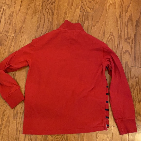 Tommy Hilfiger red striped quarter zip top sz M - Picture 3 of 3